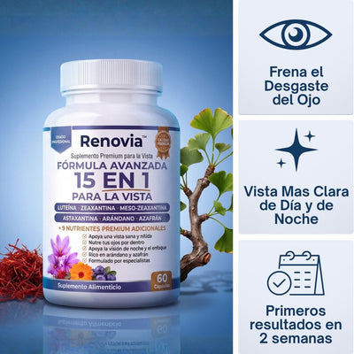Renovia Azafrán Activo® en Softgels - Renueva y Protege tu Vista Naturalmente USA
