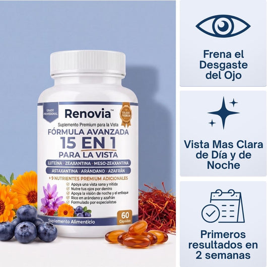Renovia Azafrán Activo® en Softgels - Renueva y Protege tu Vista Naturalmente USA