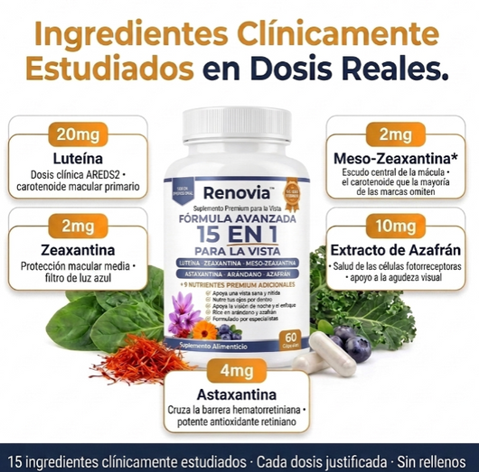 Renovia 15 en 1 en Softgels® - Renueva y Protege tu Vista, Naturalmente MX