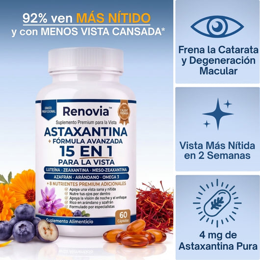 MX - Renovia · Fórmula Visual 15 en 1 con Astaxantina en Softgels